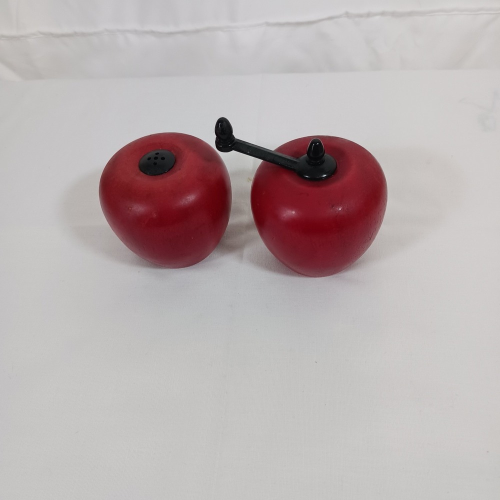 Unbranded Salt and Pepper Mill Set Unisex OS Red Excellent Apple Wood Crank - Picture 3 of 4